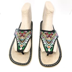Alegria Vanessa Chrysalis Womens Sz.9 (40) Embroidered Flip Flop Slip-On Sandals